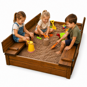 8 Seater Varnished Wooden Folding Bench Sandpit
