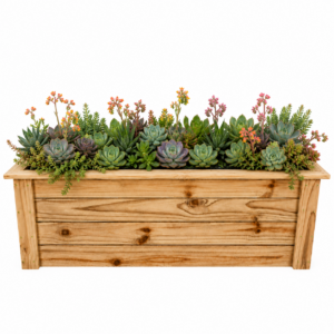 Long Natural Planter Box with drainage