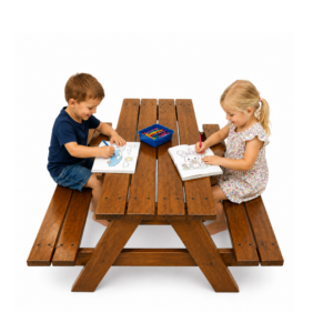 6 Seater Children's Wooden Picnic Table - Varnish