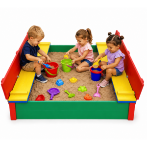 8 Seater Wooden Folding Bench Sandpit Multi-colour