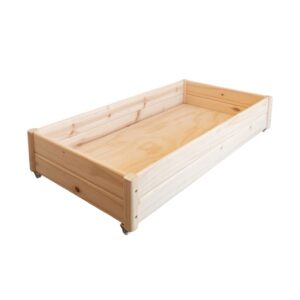 Storage Unit on Wheels for Toddler Bed - White finish - Natural finish